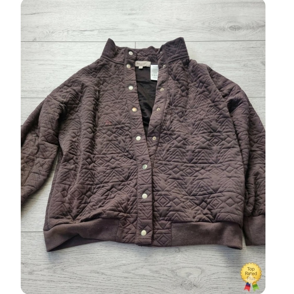 Vintage Rowdy Crowd Clothing Women's Gray Quilted Snap Front Collared Pocket